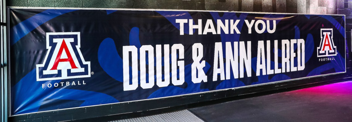 Sign that says 'Thank you Doug & Ann Allred'