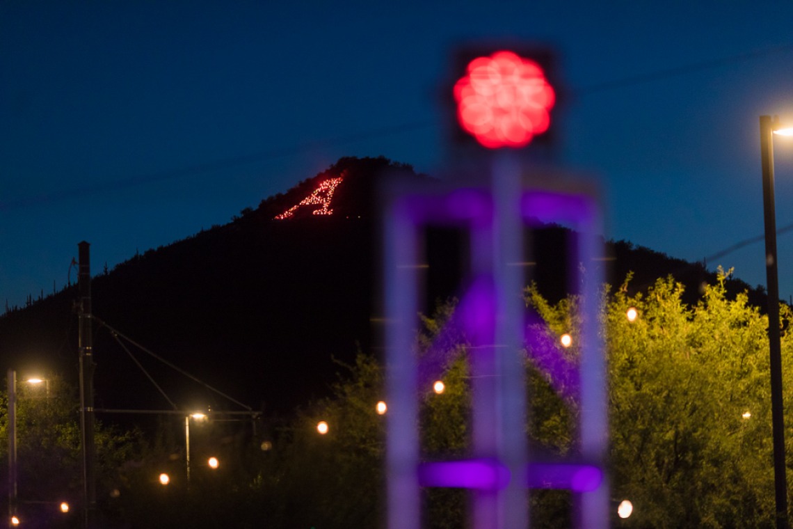 The "A" on Sentinel Peak lit up with flares