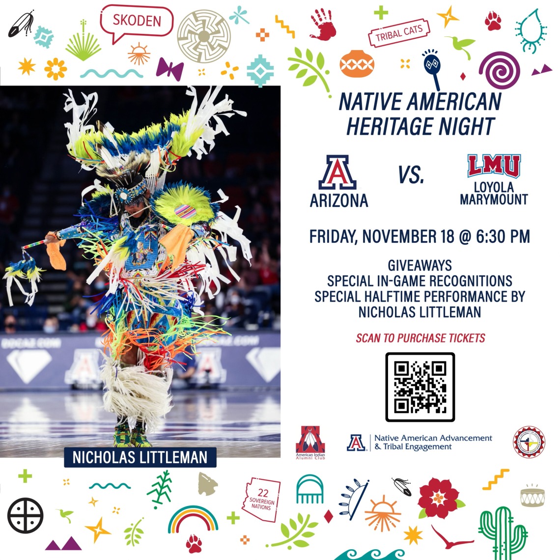 Native American Heritage Night with Arizona Athletics graphic