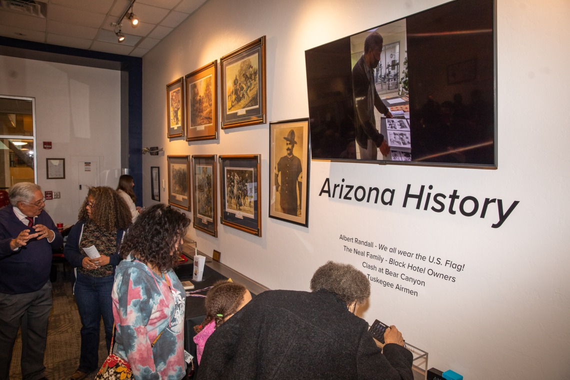 A photograph of an exhibit at the African American Museum of Southern Arizona, showcasing "Arizona history."