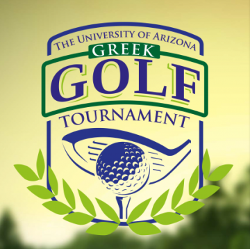 Greek Gold Tournament logo with golf club and ball