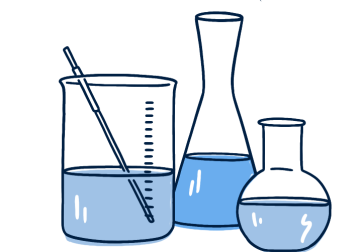 An illustration of three scientific materials 